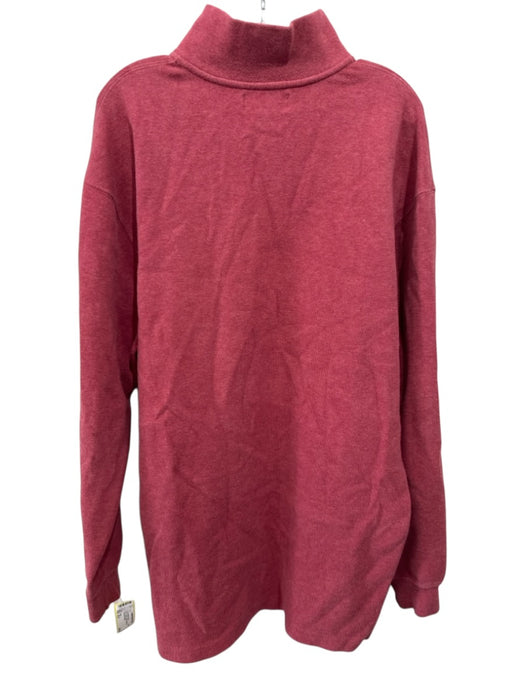 Polo Size XLT Red Cotton Solid Quarter Zip Men's Long Sleeve Shirt Red / XLT