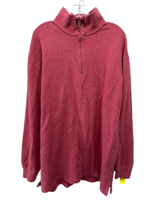 Polo Size XLT Red Cotton Solid Quarter Zip Men's Long Sleeve Shirt Red / XLT