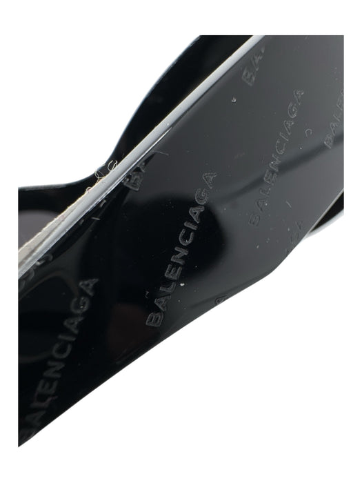 Balenciaga Black Print Acetate Logo Cat Eye Wide Arms Sunglasses Black Print