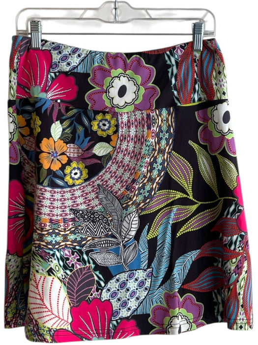 Coline Size M Multi Polyester Abstract Floral Pull On Knee length Skirt Multi / M