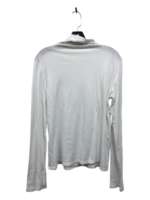 Vince Size XL White Cotton High Neck Top White / XL