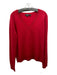 Theory Size XL Red Cashmere V Neck Long Sleeve Sweater Red / XL