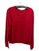 Theory Size XL Red Cashmere V Neck Long Sleeve Sweater Red / XL