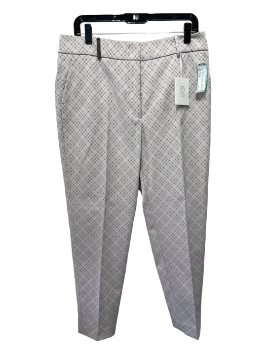 Peserico Size XL/50 Gray & Beige Print Cotton Blend Jacquard hook & zip Pants Gray & Beige Print / XL/50