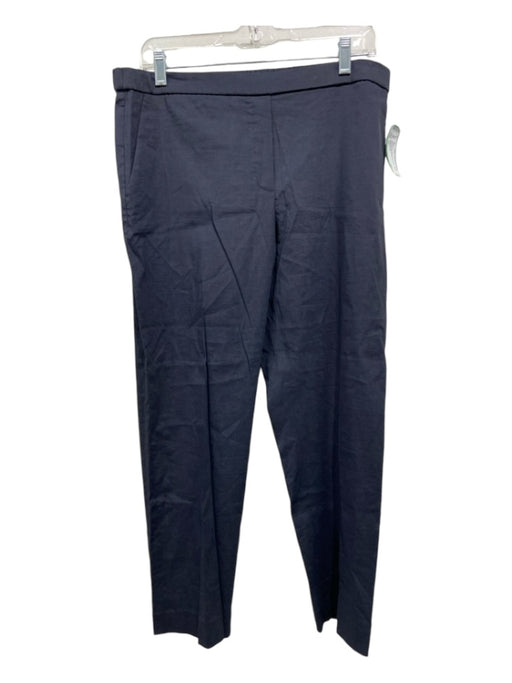 Theory Size 12 Navy Blue Linen Blend Stretch Tapered Pants Navy Blue / 12