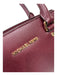 Michael Kors Burgundy Red Saffiano Leather Rolled Handle Structured Zip Top Bag Burgundy Red / M