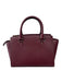 Michael Kors Burgundy Red Saffiano Leather Rolled Handle Structured Zip Top Bag Burgundy Red / M