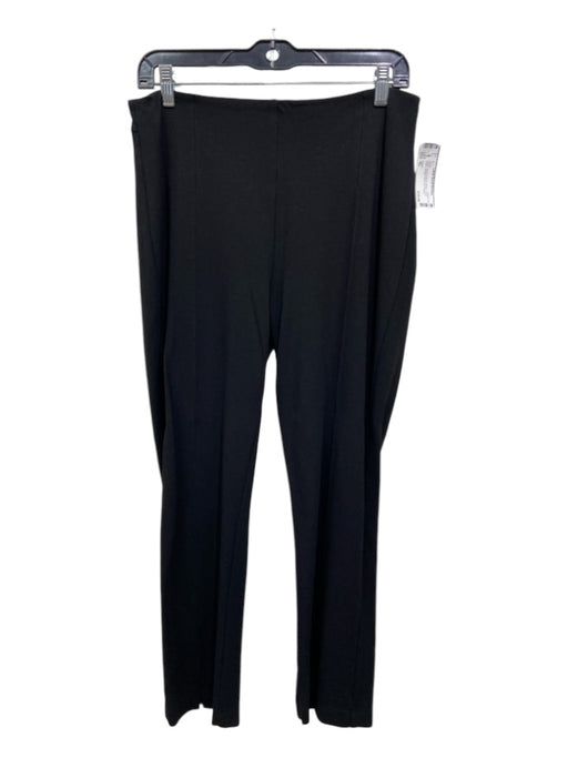 Lysse Size XL Black Viscose Blend Stretch Front Seam Straight Wide Cut Pants Black / XL