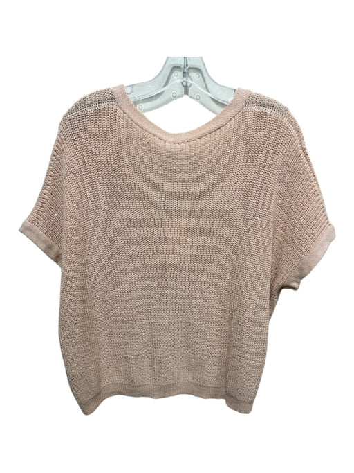 Peserico Size M / 44 Blush Pink Cotton Blend Open Knit Snap Button Cardigan Blush Pink / M / 44