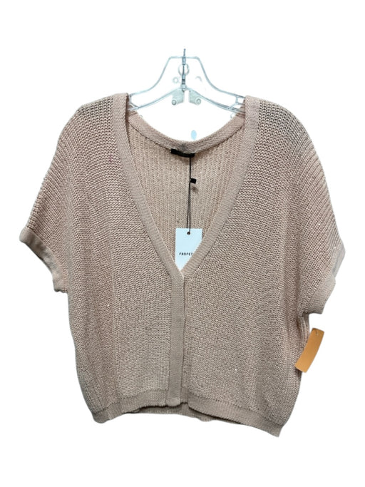 Peserico Size M / 44 Blush Pink Cotton Blend Open Knit Snap Button Cardigan Blush Pink / M / 44