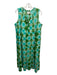 Tuckernuck Size XL Green, Aqua & Sage Cotton Sleeveless Tie Dye V Neck Dress Green, Aqua & Sage / XL