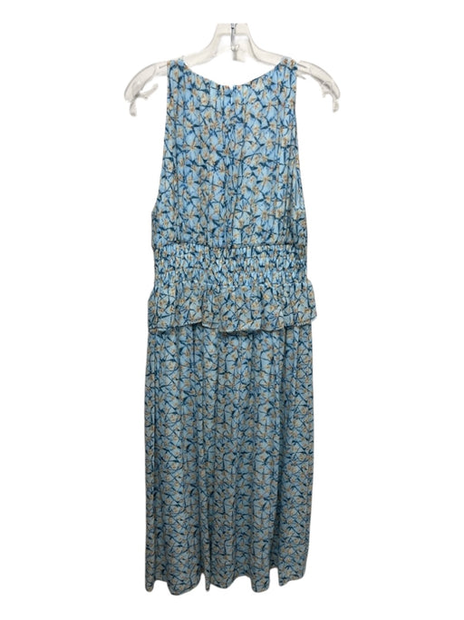 Ulla Johnson Size 14 Light Blue, Yellow & Multi Silk Sleeveless Floral Dress Light Blue, Yellow & Multi / 14