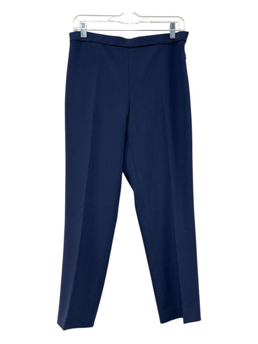 Theory Size 10 Navy Blue Triacetate Elastic Waist Side Zip High Rise Pants Navy Blue / 10