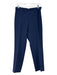 Theory Size 10 Navy Blue Triacetate Elastic Waist Side Zip High Rise Pants Navy Blue / 10