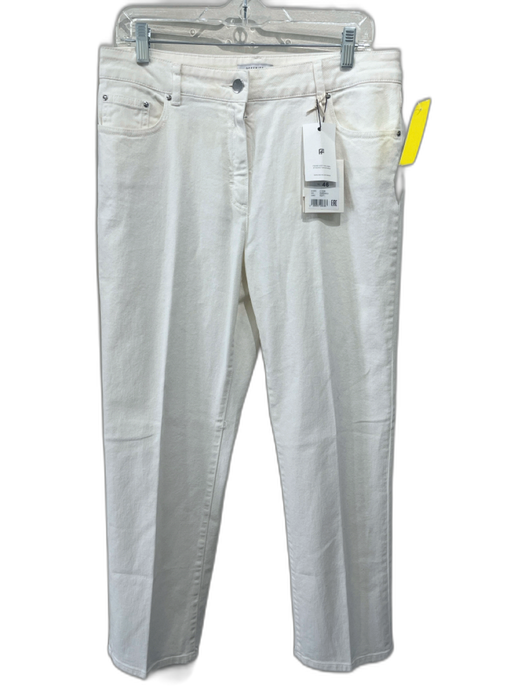 Peserico Size 46 Cream White Cotton Blend Denim 5 Pocket Button & Zip Fly Jeans Cream White / 46