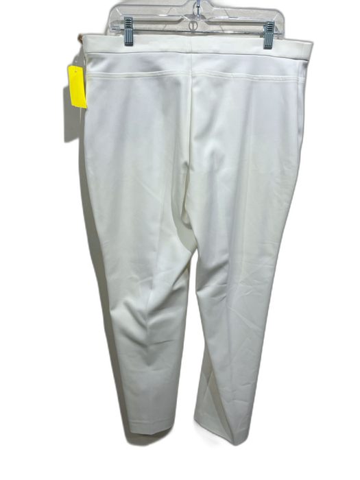 Akris Punto Size 14 White Cotton Blend Side Zip Trouser Tapered Crop Pants White / 14