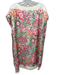 J. McLaughlin Size XL Beige, Pink & Green Viscose & Silk Cap Sleeve Floral Dress Beige, Pink & Green / XL