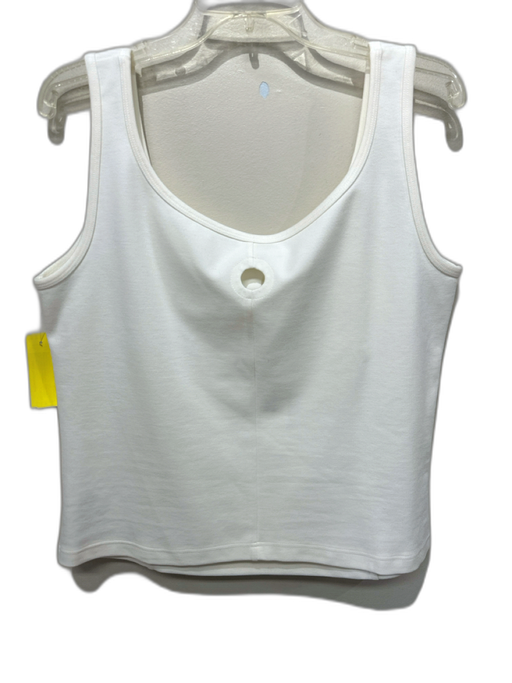 Akris Punto Size 14 White Viscose Blend Sleeveless Round Neck Darted Tank Top White / 14