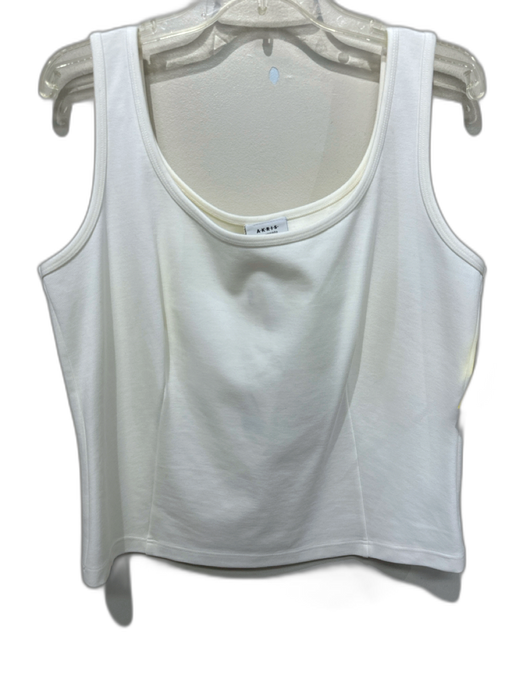 Akris Punto Size 14 White Viscose Blend Sleeveless Round Neck Darted Tank Top White / 14