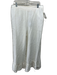 Mint Velvet Size XL Long White Linen Elastic Back Wide Leg Ruffle Ankle Pants White / XL Long