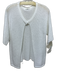 Peserico Size 46 White Cotton Knit Sequin Short Sleeve Snap Button Front Sweater White / 46