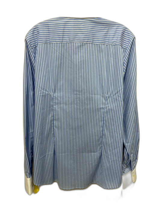 The Shirt Rochelle Behrens Size XL Blue & White Cotton Blend Striped Shirt Top Blue & White / XL