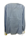The Shirt Rochelle Behrens Size XL Blue & White Cotton Blend Striped Shirt Top Blue & White / XL
