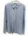 The Shirt Rochelle Behrens Size XL Blue & White Cotton Blend Striped Shirt Top Blue & White / XL