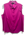 Akris Size 16 Magenta Cotton Blend Sleeveless Zip Front Collared Vest Top Magenta / 16