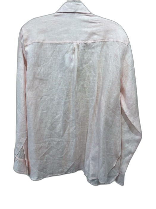 Bella Tu Size XL Pink & Gold Linen Long Sleeve Beaded Blouse Top Pink & Gold / XL