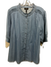 ME + EM Size 14 Blue Cotton Short Puff Sleeve Pintuck Buttons Top Blue / 14