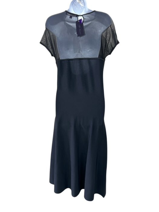 Ralph Lauren Purple Size L Black & Navy Blue Viscose & Nylon Short Sleeve Dress Black & Navy Blue / L