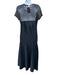 Ralph Lauren Purple Size L Black & Navy Blue Viscose & Nylon Short Sleeve Dress Black & Navy Blue / L