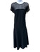 Ralph Lauren Purple Size L Black & Navy Blue Viscose & Nylon Short Sleeve Dress Black & Navy Blue / L