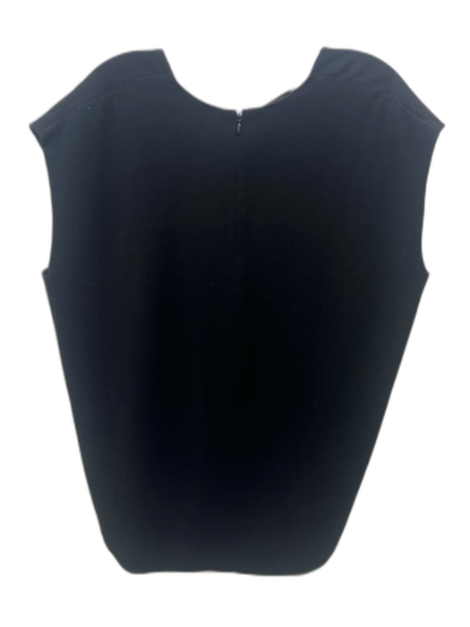 Vince Size L Black Polyester Cap Sleeve V Neck Top Black / L