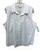 Hinson Wu Size XL White Cotton Sleeveless Collar Split V neck Top White / XL