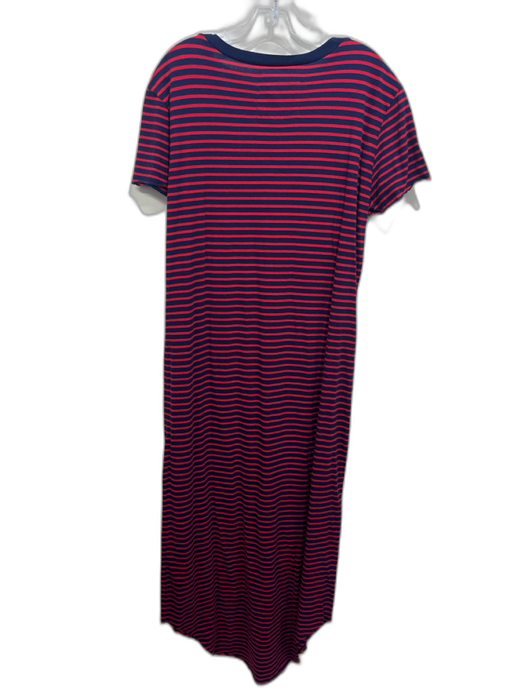 Frank & Eileen Size XL Navy Blue & Red Cotton Short Sleeve Striped T Shirt Dress Navy Blue & Red / XL