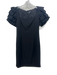 Badgley Mischka Size 12 Black Polyester Short Sleeve Square Neck Dress Black / 12