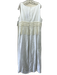 Fabiana Filippi Size XXL White & Cream Linen Sleeveless V Neck Tassels Dress White & Cream / XXL