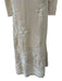 Lafayette 148 Size L Ecru Cream Cotton Long Sleeve Loose Knit Floral Midi Dress Ecru Cream / L