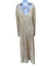 Lafayette 148 Size L Ecru Cream Cotton Long Sleeve Loose Knit Floral Midi Dress Ecru Cream / L
