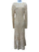 Lafayette 148 Size L Ecru Cream Cotton Long Sleeve Loose Knit Floral Midi Dress Ecru Cream / L