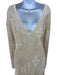 Lafayette 148 Size L Ecru Cream Cotton Long Sleeve Loose Knit Floral Midi Dress Ecru Cream / L
