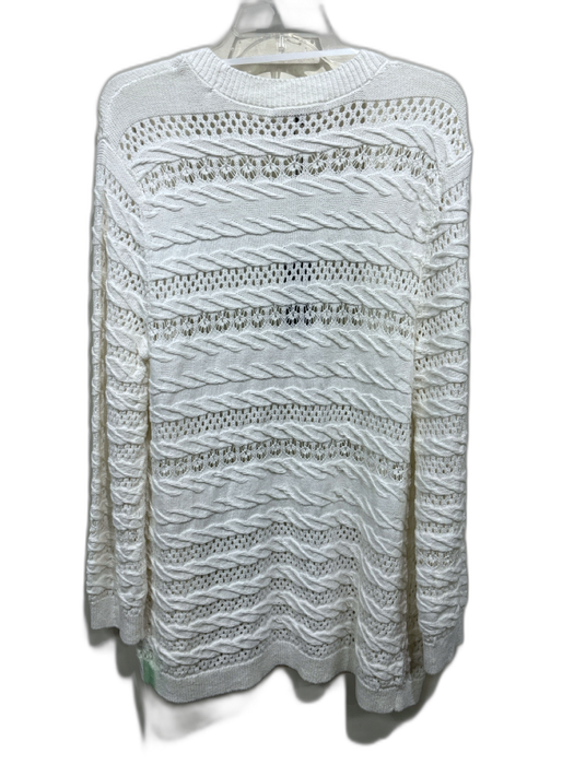 Kobi Halperin Size M White Cotton Long Sleeve Loose Knit Cable Knit Cardigan White / M