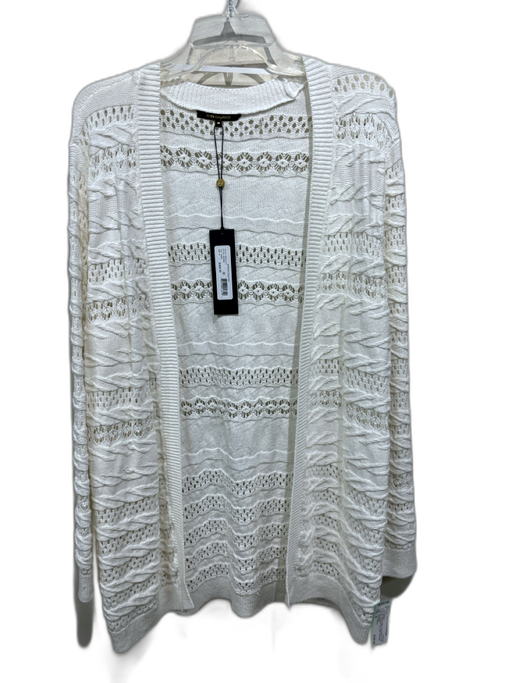 Kobi Halperin Size M White Cotton Long Sleeve Loose Knit Cable Knit Cardigan White / M