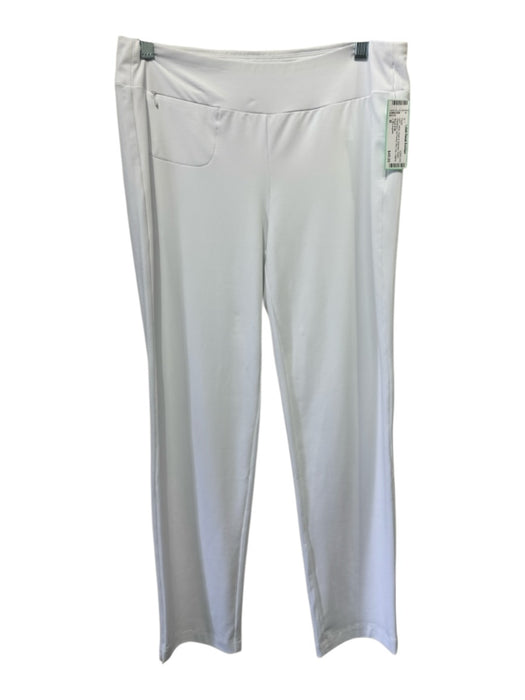 J. McLaughlin Size M White Nylon & Spandex Elastic Waistband Zip Pocket Pants White / M