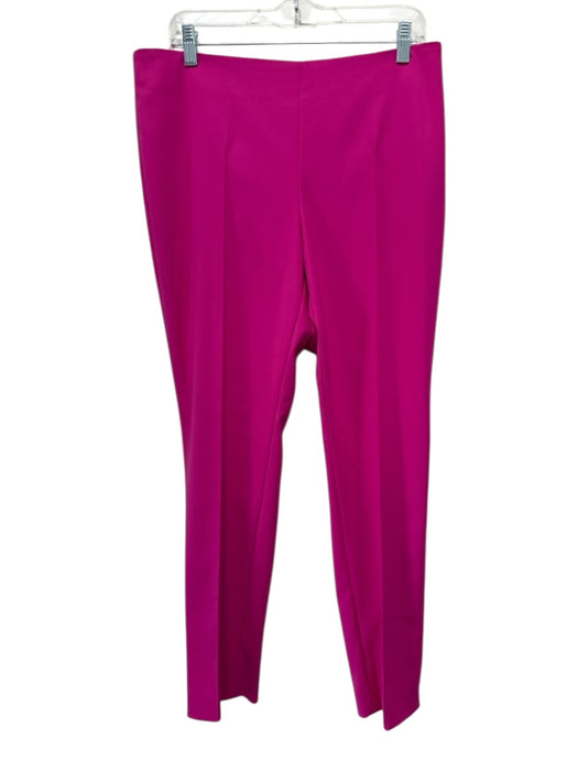 Akris Size 12 Fuschia Pink Cotton & Nylon Side Zip Slim Fit Trouser Pants Fuschia Pink / 12