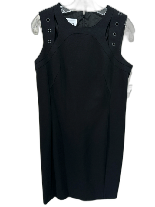 Akris Punto Size 10 Black Viscose & Polyamide Sleeveless Grommets Dress Black / 10