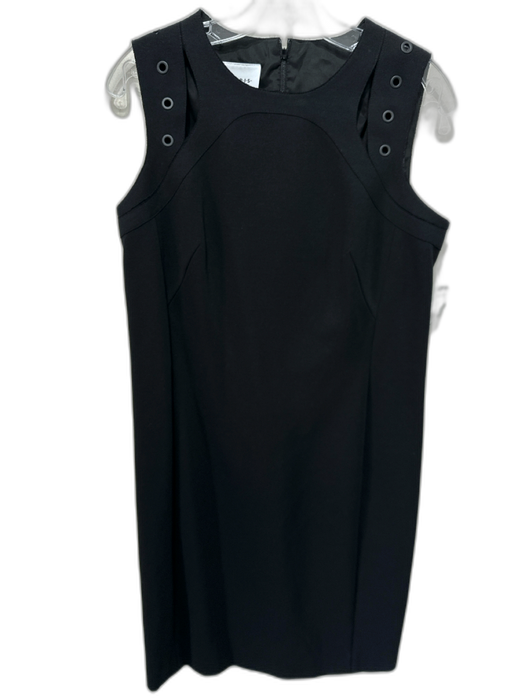 Akris Punto Size 10 Black Viscose & Polyamide Sleeveless Grommets Dress Black / 10