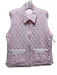 Hinson Wu Size 1/S Pink & White Cotton Zip Up Quilted Flap Pockets Vest Pink & White / 1/S